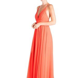 NWT Meghan Fabulous ENCHANTED GARDEN Maxi Dress in Flame - Very Sexy! S Fits XS